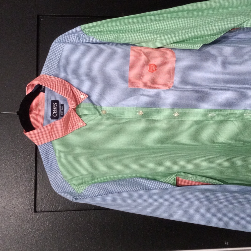 Chaps Multicolor Men's Shirt Long Casual Button Down Shirt